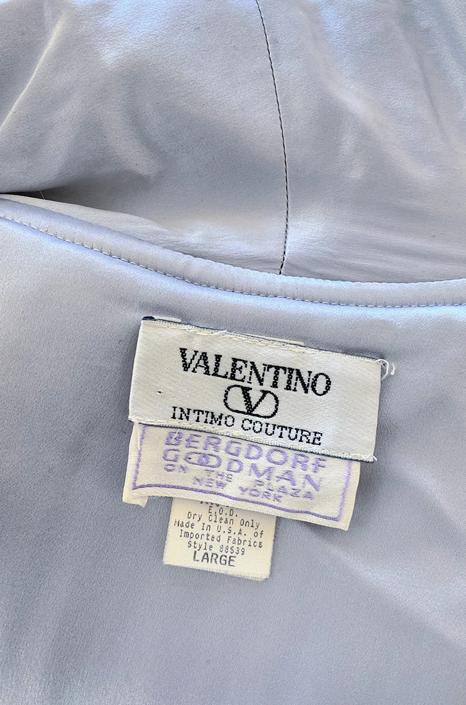 1980s Valentino Ice Blue & Taupe Patterned Wrapped Mohair Robe or Light Coat