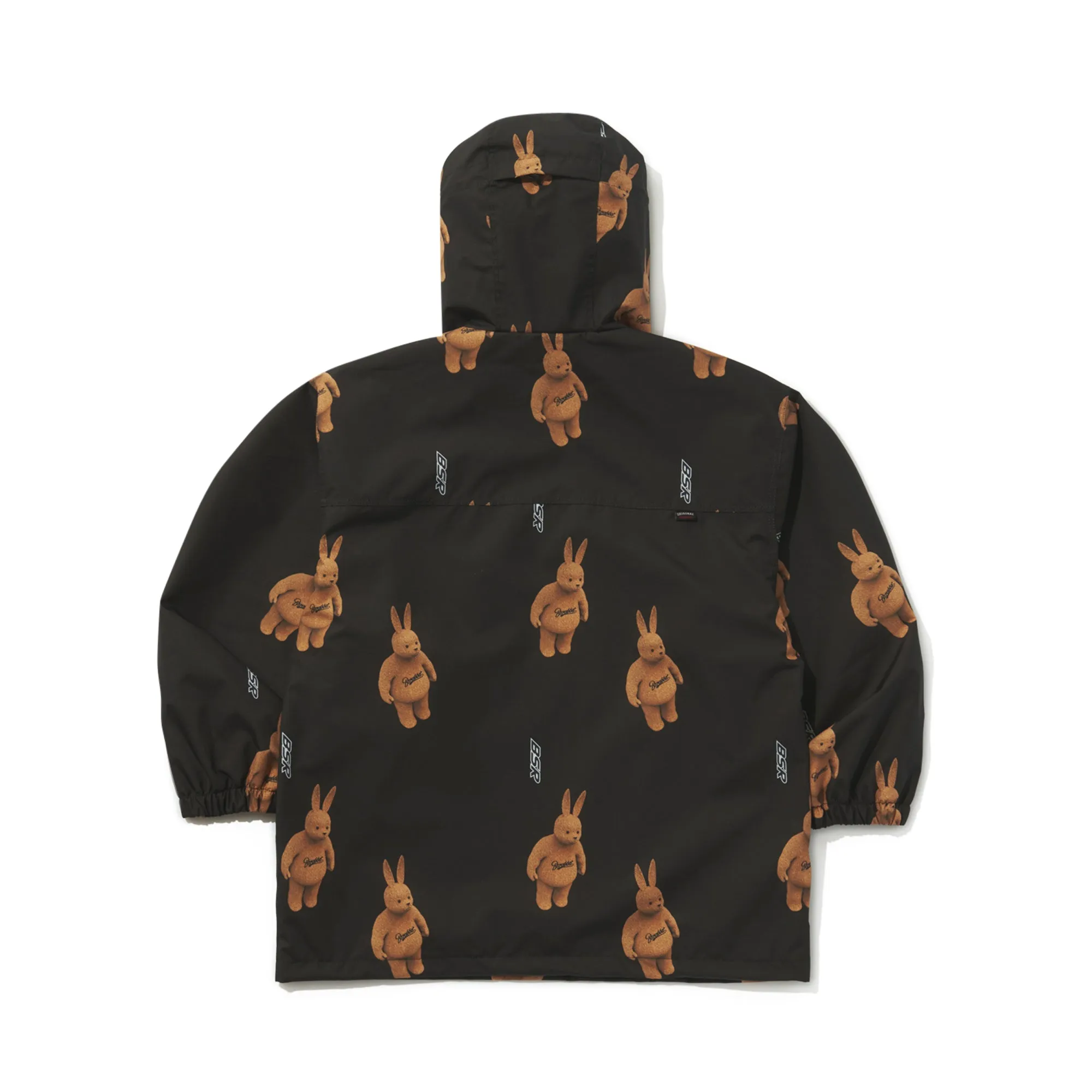 3D BEARRABBIT HOODED ANORAK JACKET BLACK