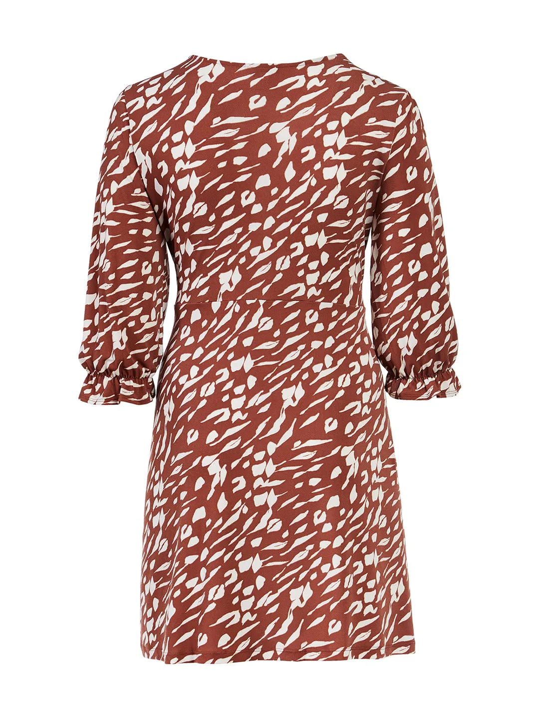 Abstract Faux Wrap Mini Dress