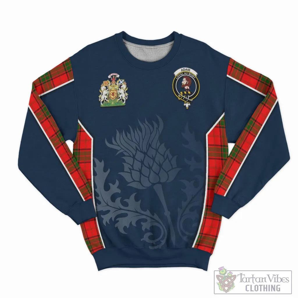 Adair Tartan Sweatshirt with Family Crest and Scottish Thistle Vibes Sport Style