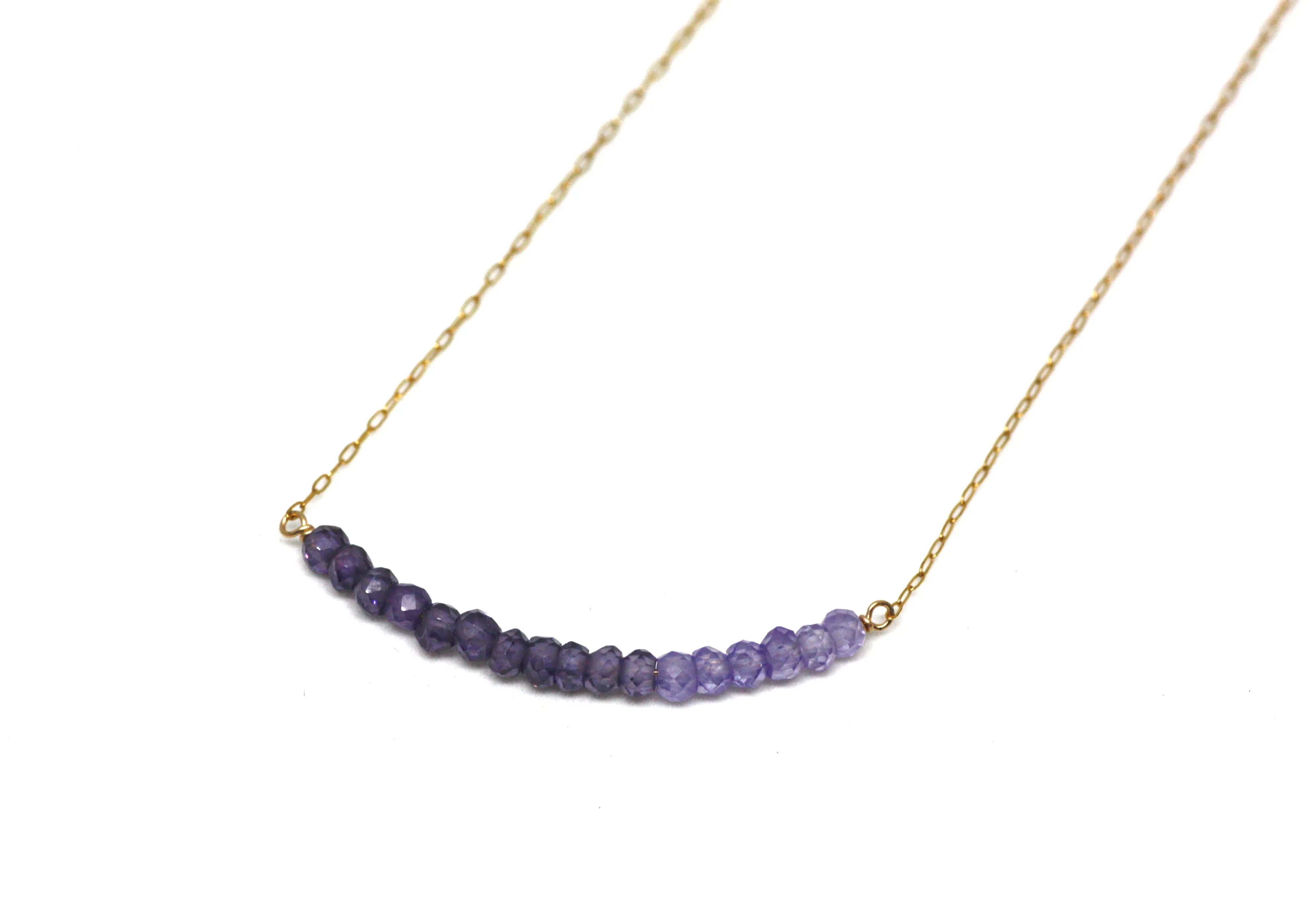 Amethyst Ombré Bar Necklace