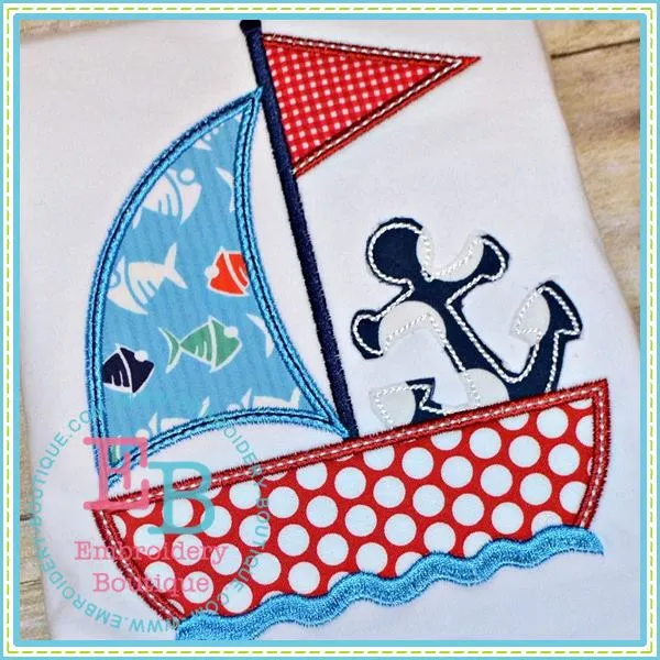 Anchor Sailboat Applique