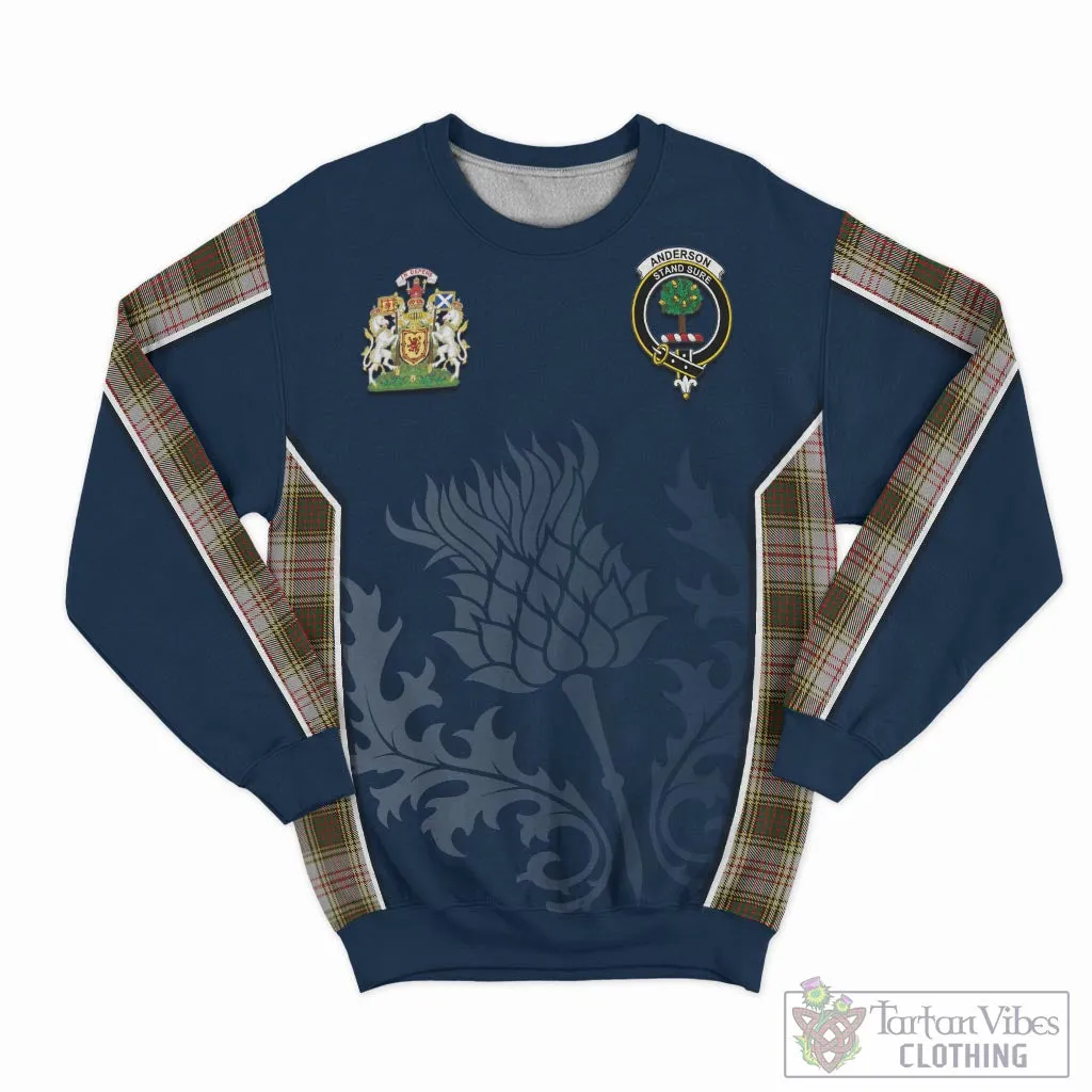 Anderson Dress Tartan Sweatshirt with Family Crest and Scottish Thistle Vibes Sport Style