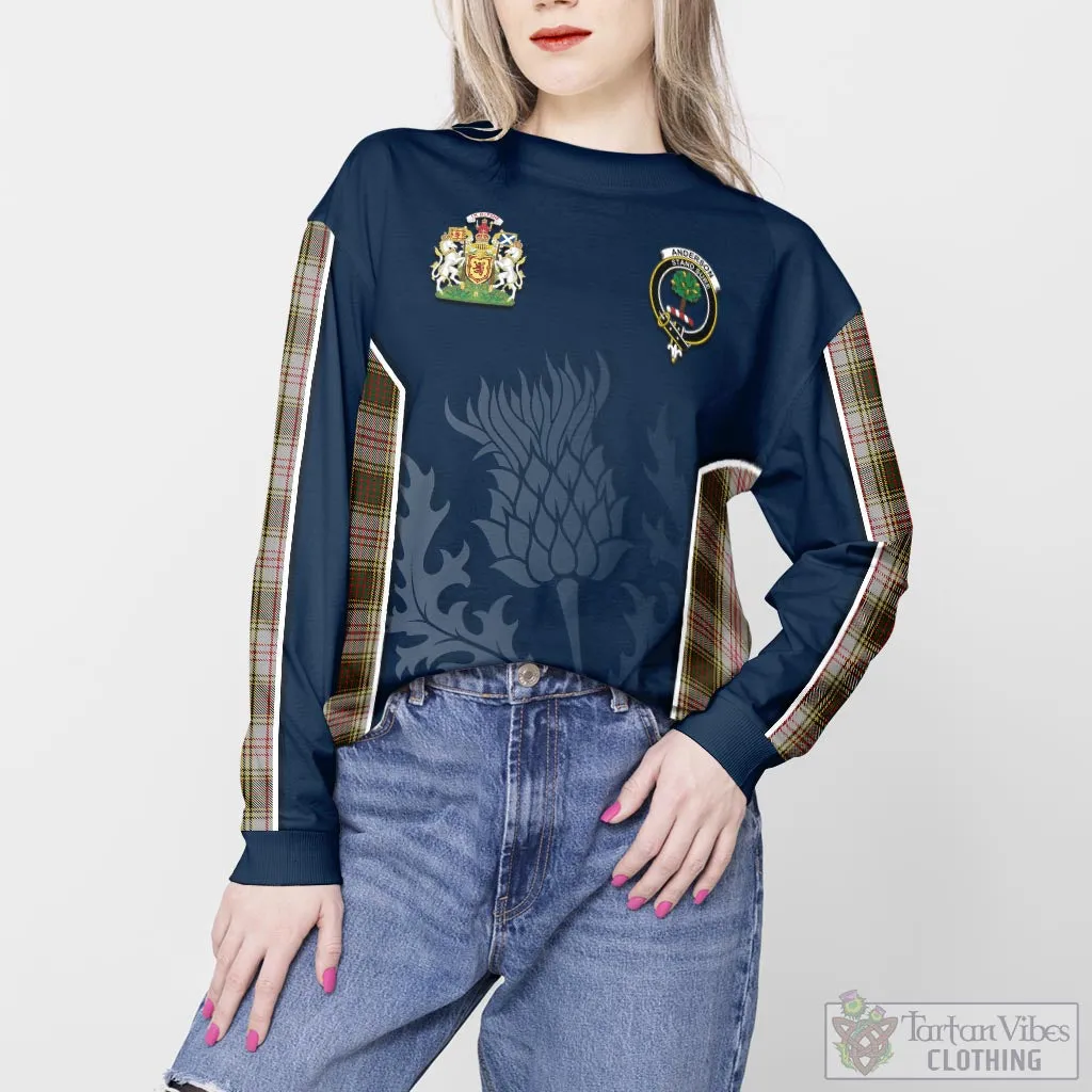 Anderson Dress Tartan Sweatshirt with Family Crest and Scottish Thistle Vibes Sport Style