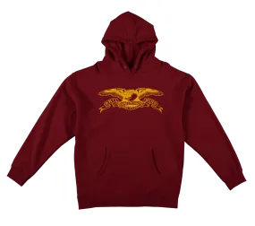 ANTIHERO BASIC EAGLE PULLOVER HOOD MAROON/GOLD