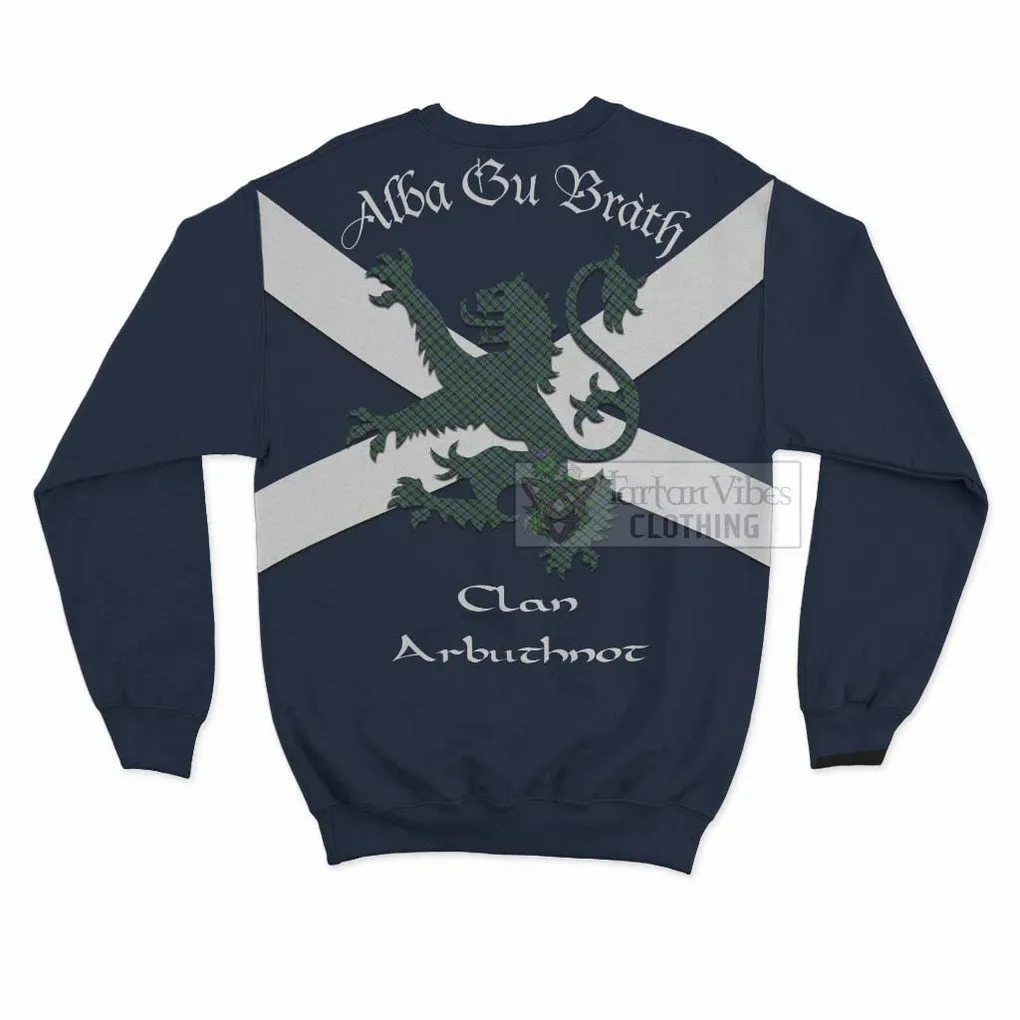 Arbuthnot Tartan Lion Rampant Sweatshirt  Proudly Display Your Heritage with Alba Gu Brath and Clan Name