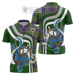 Arnott Tartan Zipper Polo Shirt with Epic Bagpipe Style