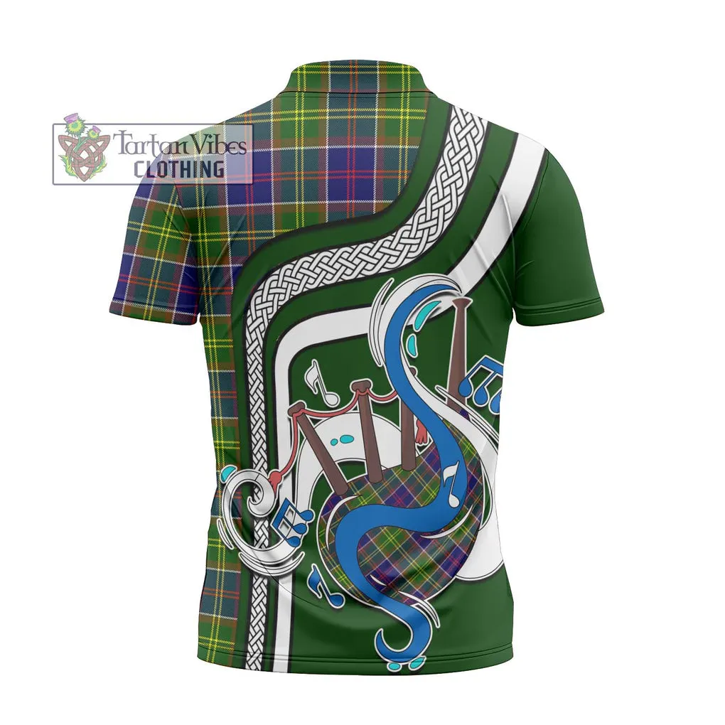 Arnott Tartan Zipper Polo Shirt with Epic Bagpipe Style