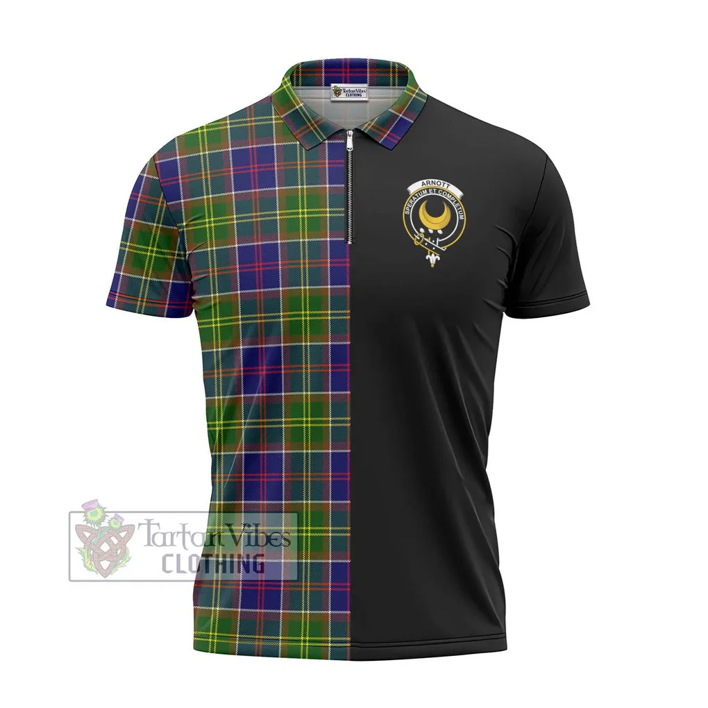 Arnott Tartan Zipper Polo Shirt with Family Crest and Half Of Me Style