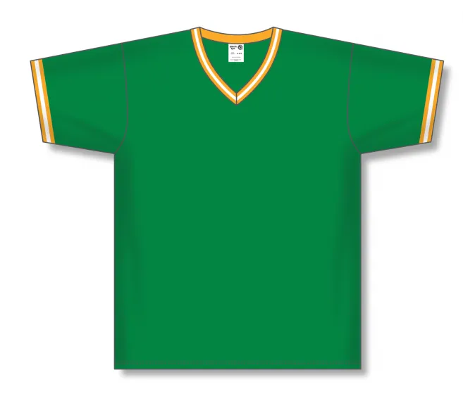 Athletic Knit (AK) BA1333Y-334 Oakland A's Kelly Green Pullover Youth Baseball Jersey