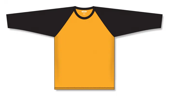 Athletic Knit (AK) BA1846A-213 Adult Gold/Black Pullover Baseball Jersey