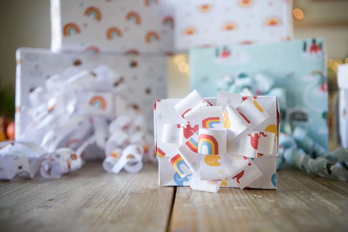 Babipur Rainbow Elephant Gift Wrap