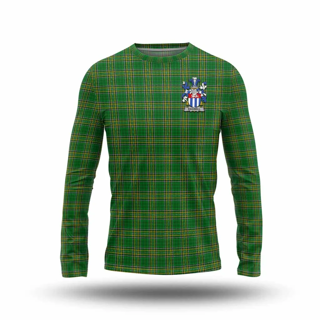 Bagwell Irish Clan Tartan Long Sleeve T-Shirt with Coat of Arms