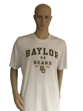 Baylor Bears Under Armour Loose Heatgear White SS Crew Neck T-Shirt (L)