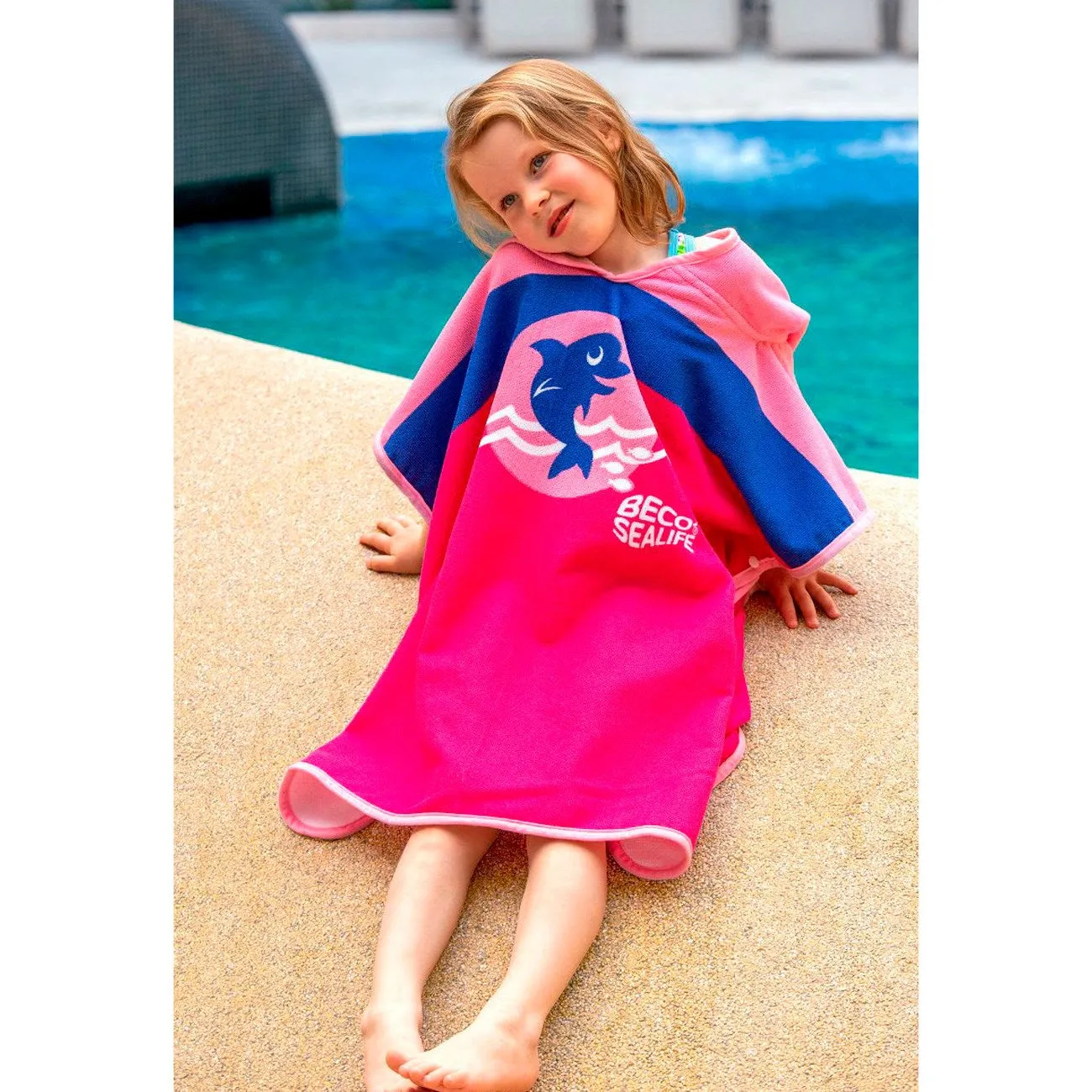 BECO Pink BECO-SEALIFE® Kids poncho