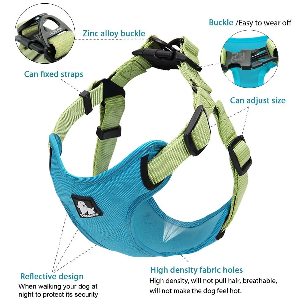 Best Front Range No-Pull Dog Harness. 3M Reflective Outdoor Adventure Pet Vest with Handle. 5 Stylish Colors and 3 Sizes.