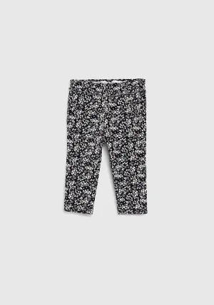 Black Maille Floral Print Legging