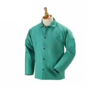 Black Stallion F9-30C-L TruGuard 200 Flame Resistant Cotton Welding Jacket Coat, Green, L