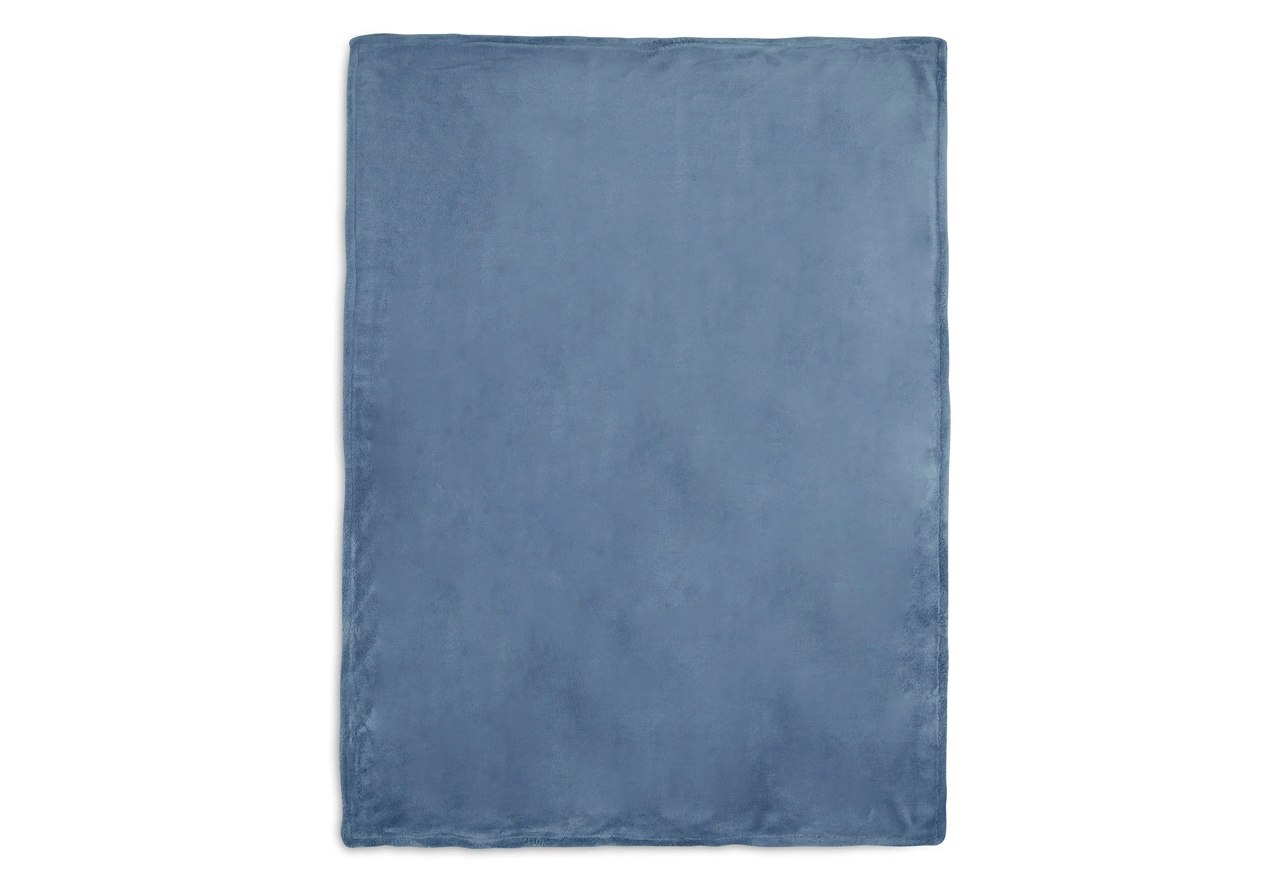 Blanket Cot 100x150cm Basic Knit - Jeans Blue/Coral Fleece