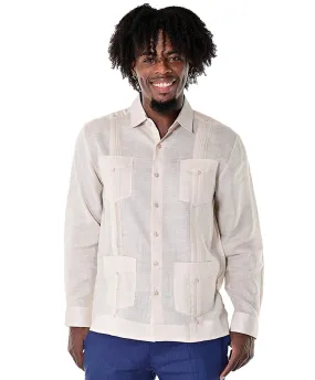 Bohio 100% Linen Traditional Guayabera Shirt for Men's 4 Pocket L/S in (7) Colors -MLS501