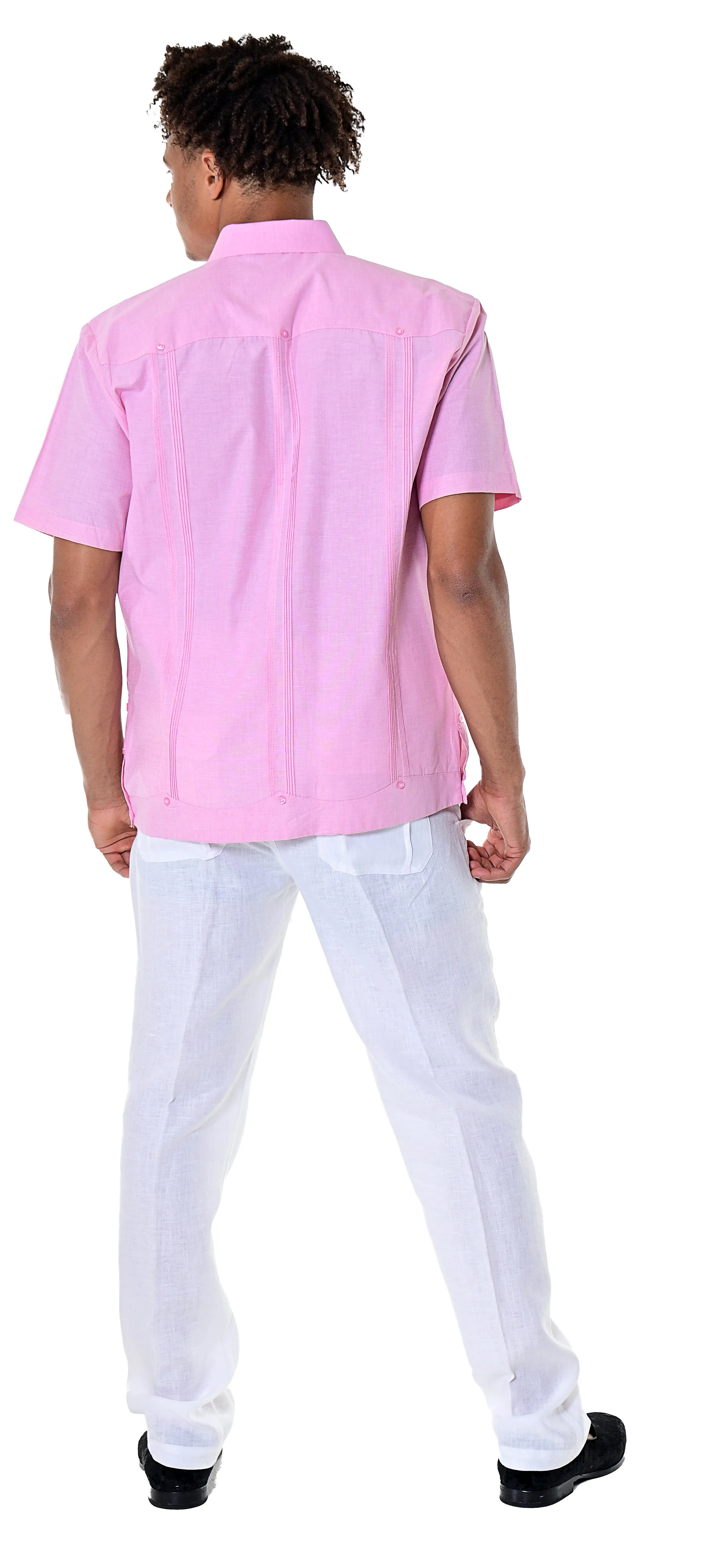 Bohio Guayabera Shirt for Men S/S Traditional 4 Pocket in (6) Colors MTCG1741