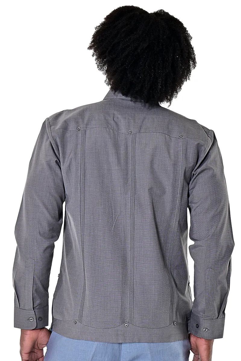 Bohio Mens Cuban Guayabera Shirt L/S w/Traditional 4 Pocket in (6) Colors MTCG1742