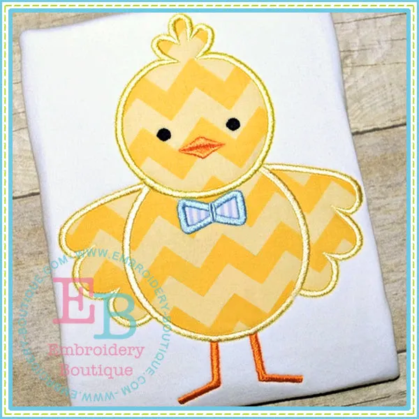 Boy Chick Bow Tie Applique