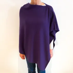 Brand New Scottish Iris Purple Cashmere Poncho One Size