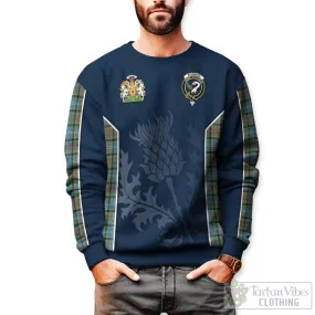 Brisbane Tartan Sweatshirt with Family Crest and Scottish Thistle Vibes Sport Style