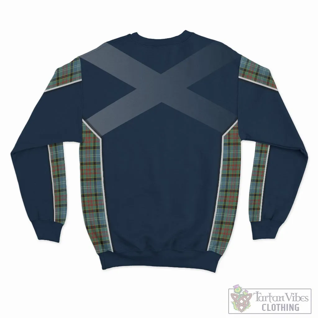 Brisbane Tartan Sweatshirt with Family Crest and Scottish Thistle Vibes Sport Style