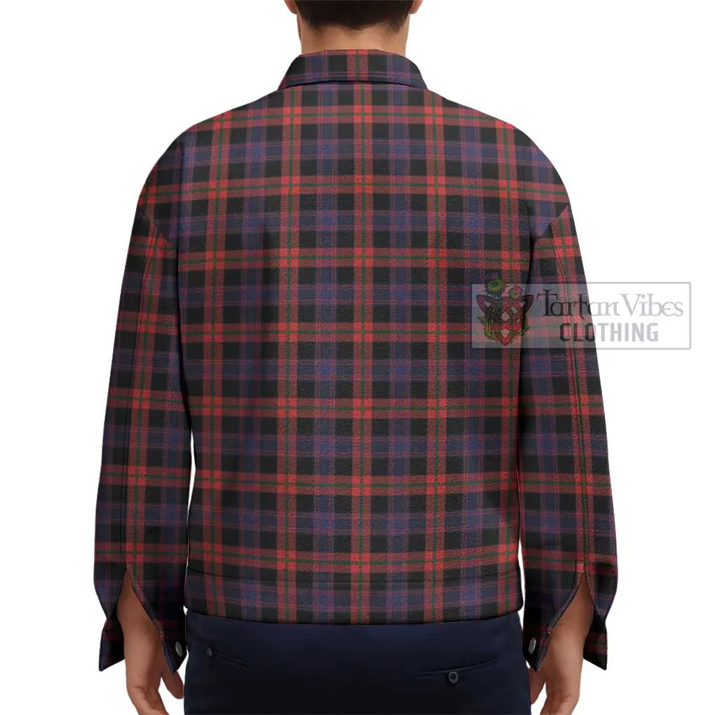 Brown (Broun) Tartan Unisex Lapel Cotton Jacket