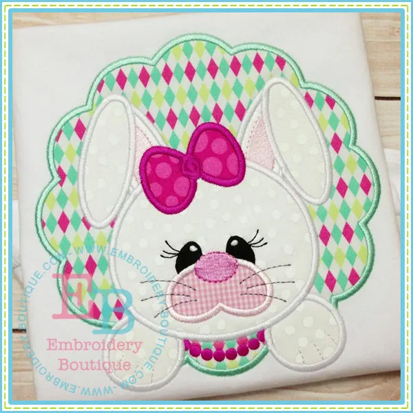 Bunny Face Girl Applique