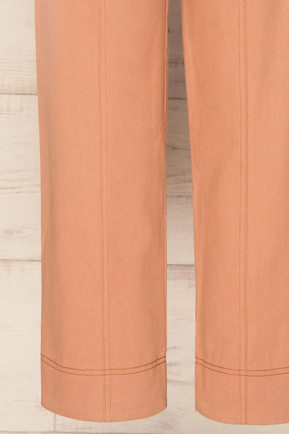 Cajontambo | Pink Denim Wide-Leg Pants w/ Belt