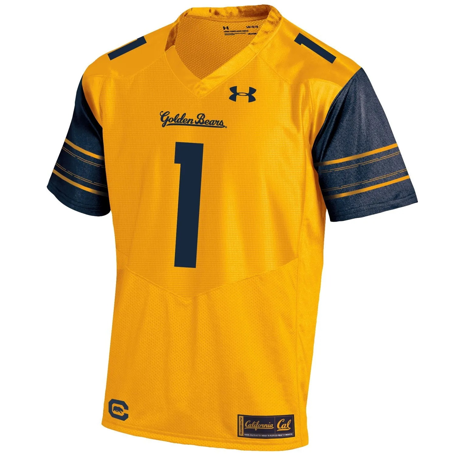 Cal Bears Under Armour Gold #1 HeatGear Loose Sideline Replica Football Jersey