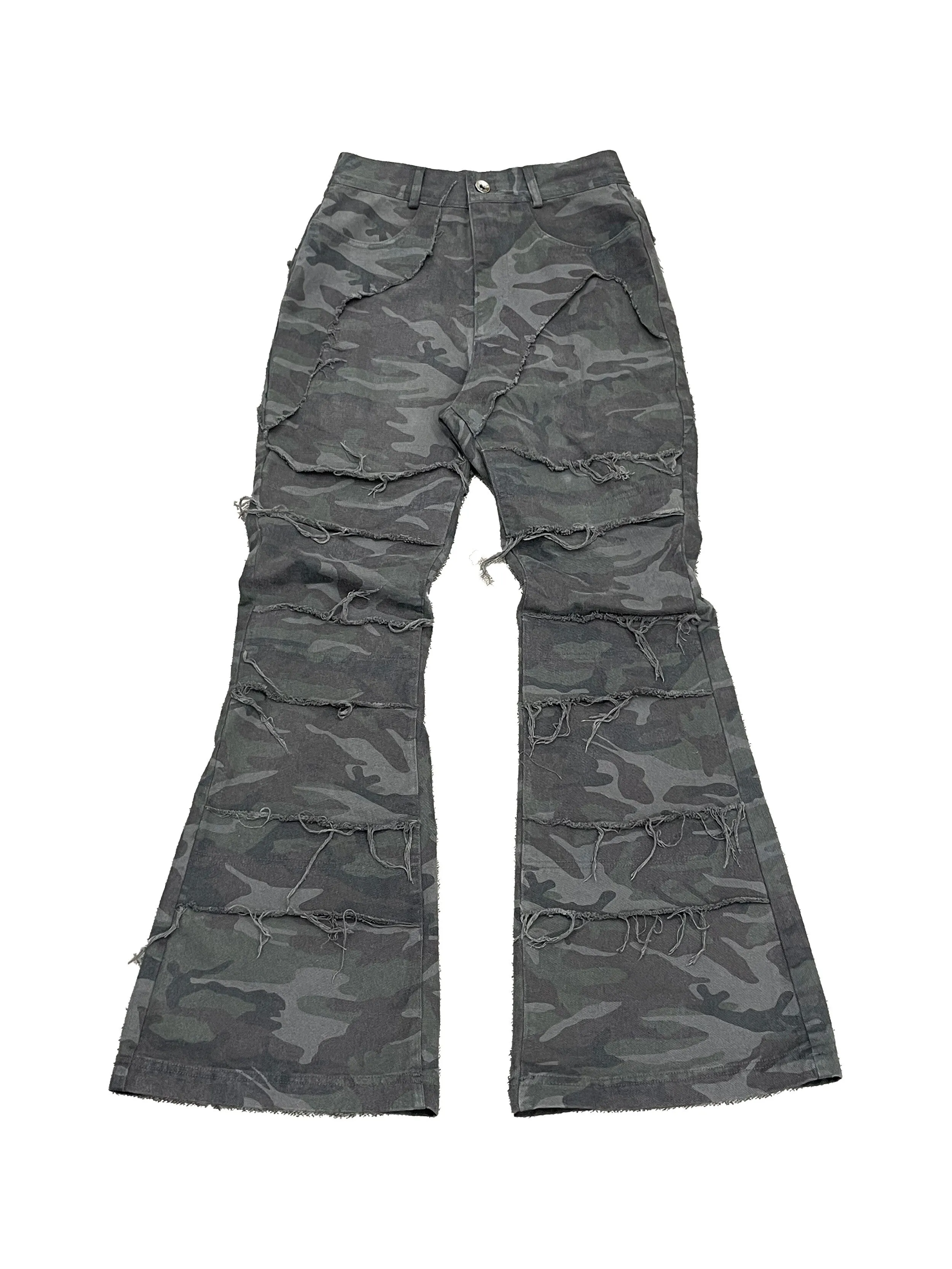 Camo denim pants