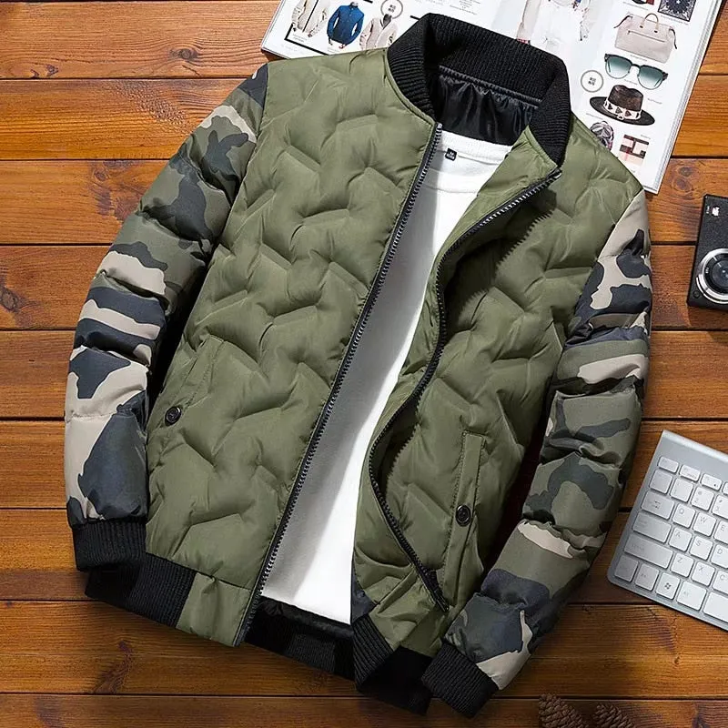 Camouflage Pattern On Sleeve Parka