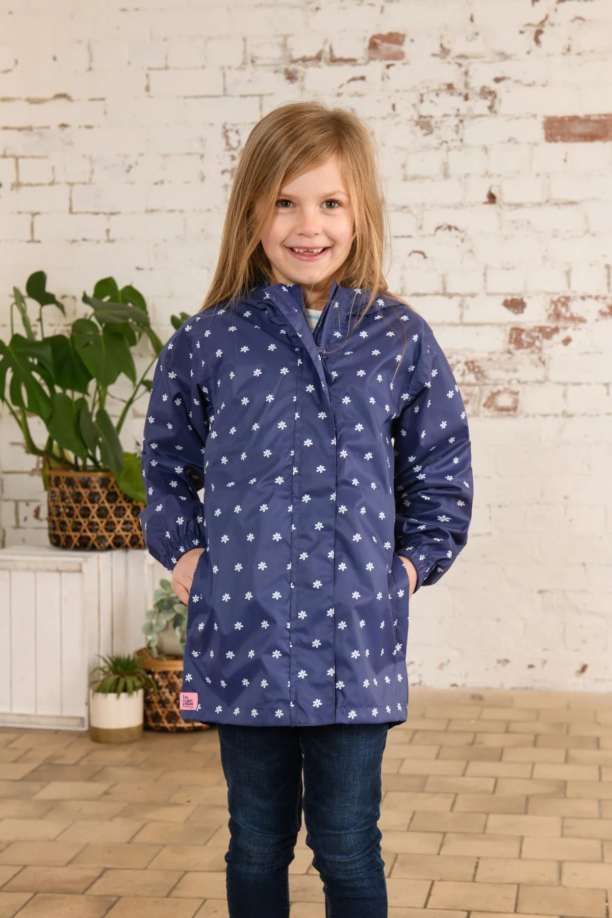 Cara Kids Rain Parka - Navy Floral