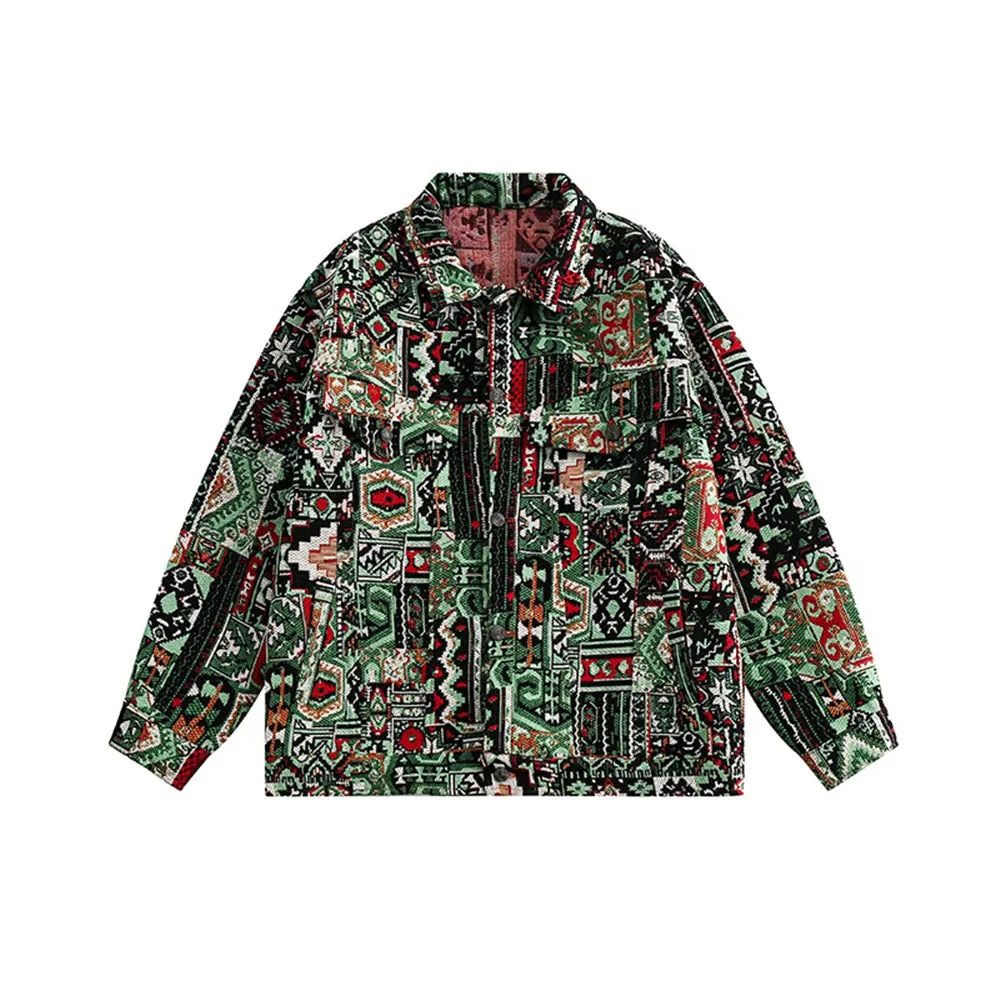 Casual Retro Graphic Loose Jacket