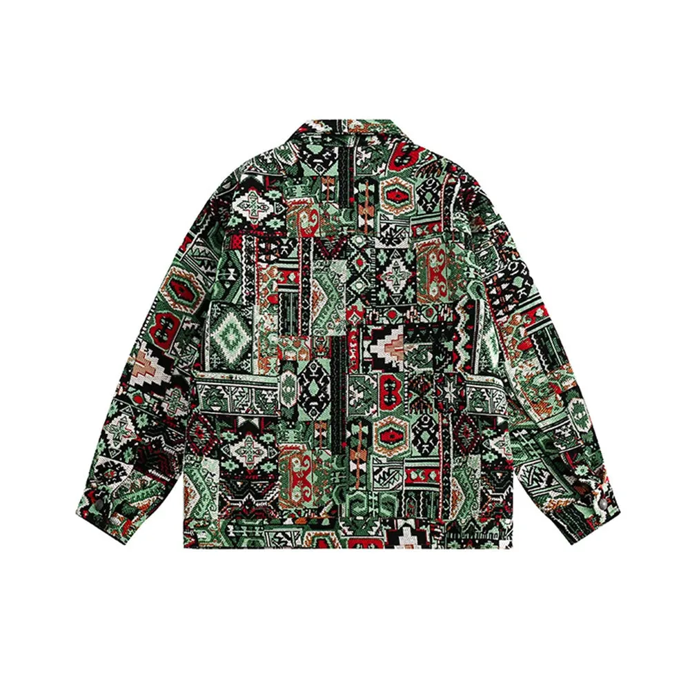 Casual Retro Graphic Loose Jacket