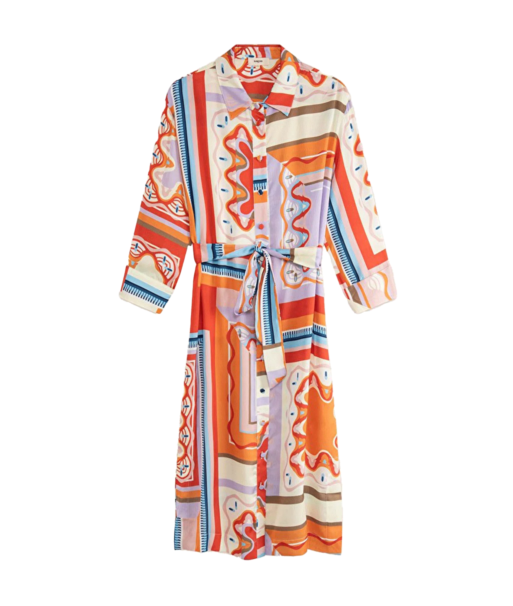 Cecily Graphic Print Long Shirt Dress - Multi