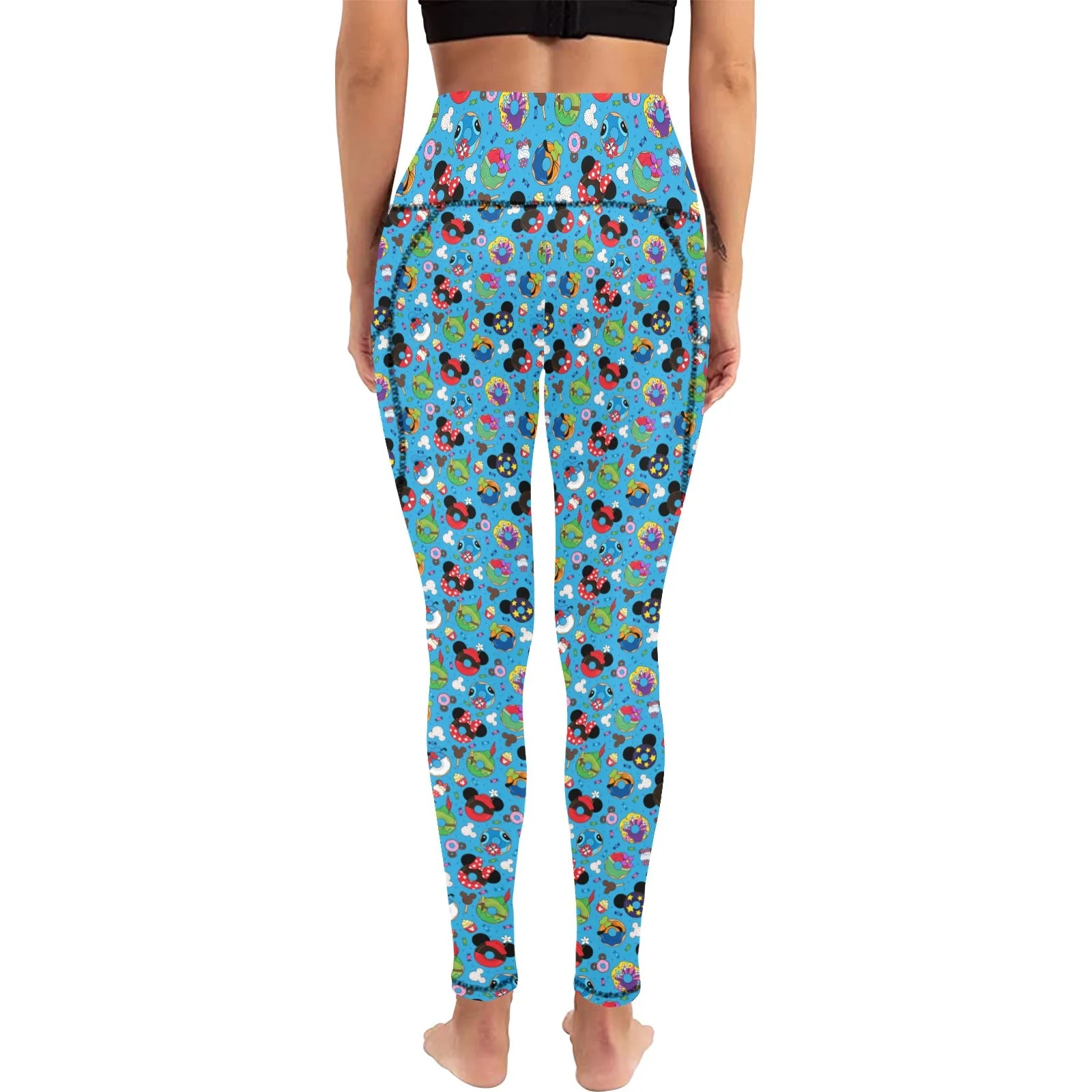 Character Donuts Women's Athletic Leggings With Pockets