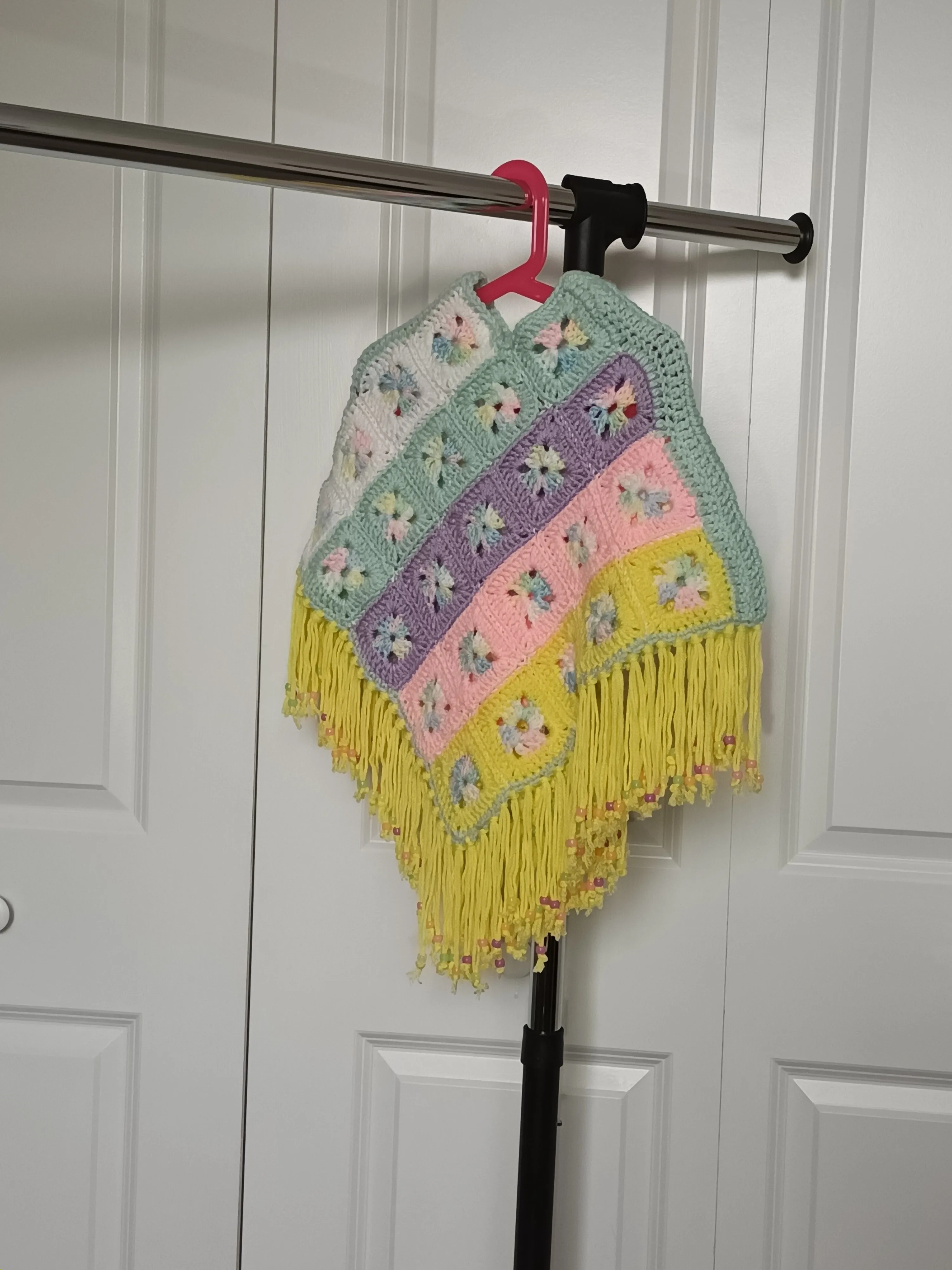 Child's Poncho in pastels size toddler