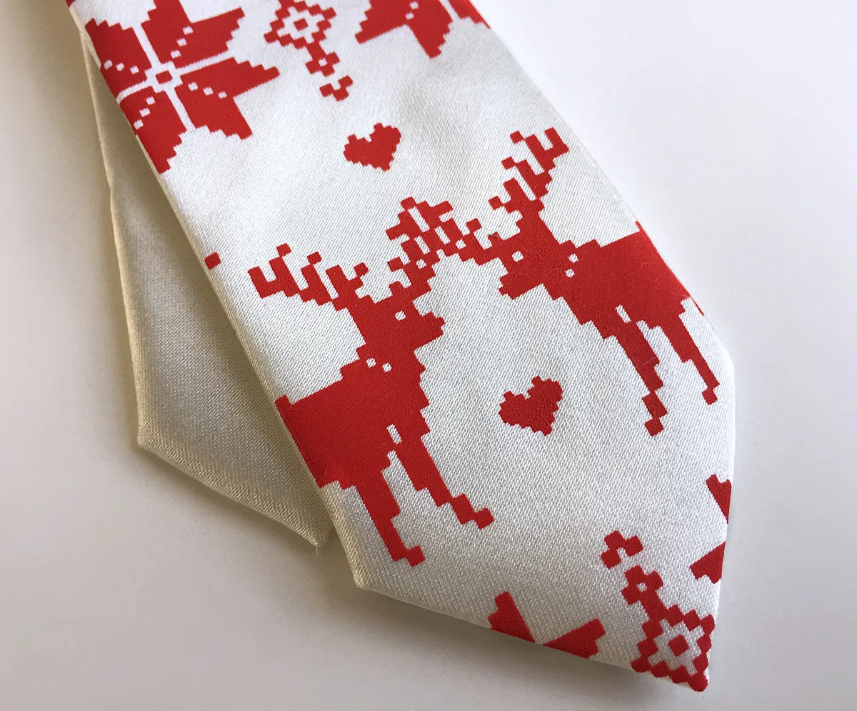 Christmas Sweater kids tie. Boys clip-on holiday necktie.