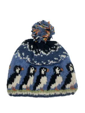 Circus of Puffins Wool Bobble Beanie