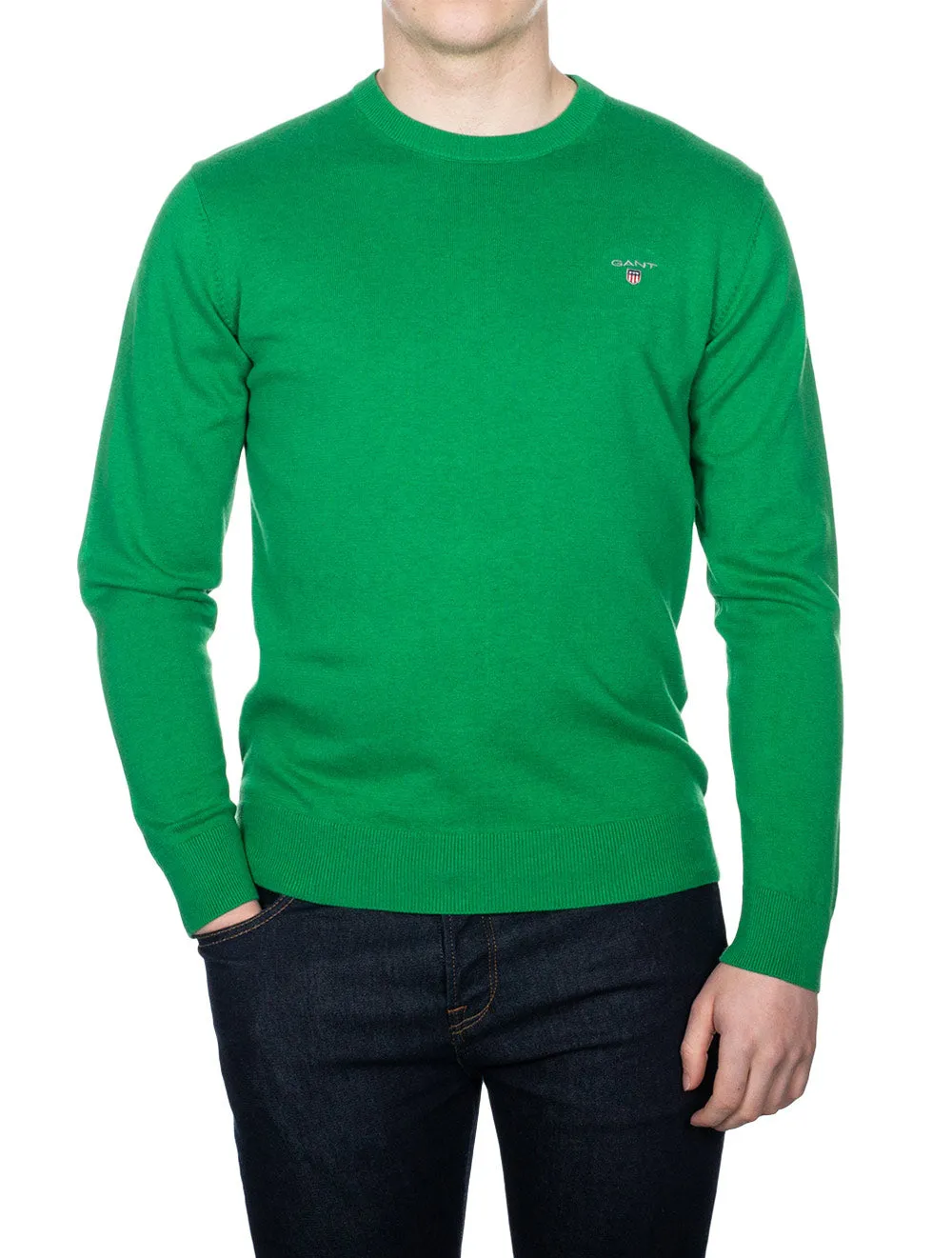 Classic Cotton C-neck Dark Hunter Green Melange