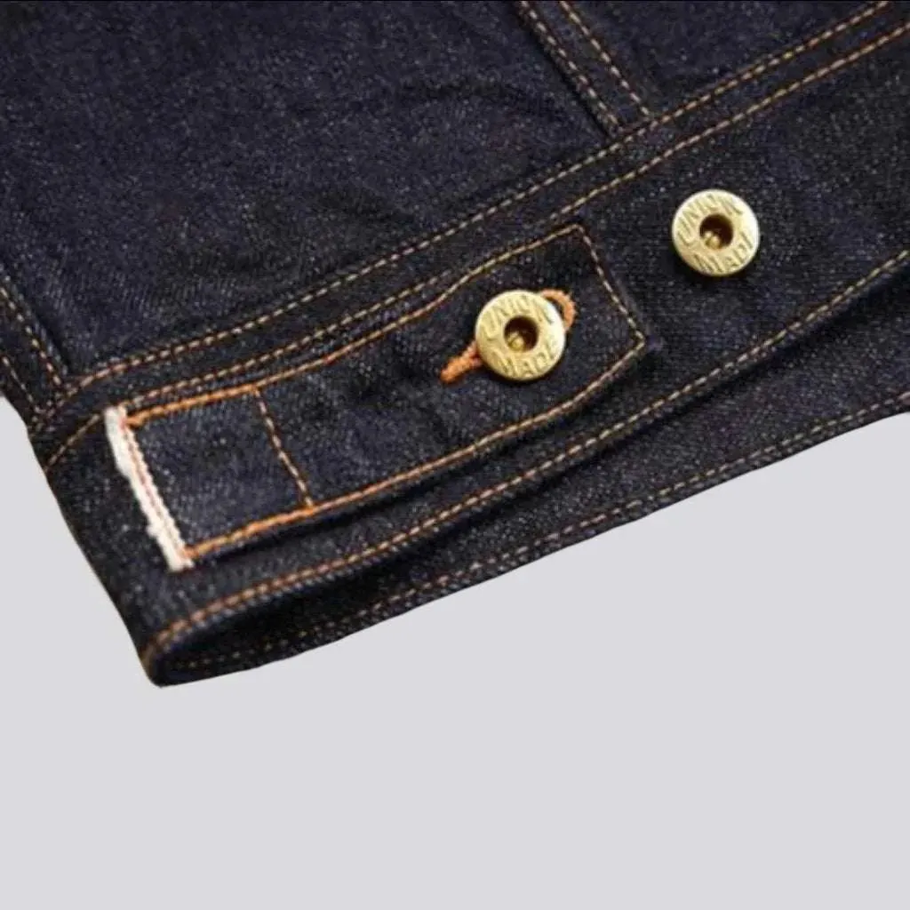 Contrast stitching denim jacket