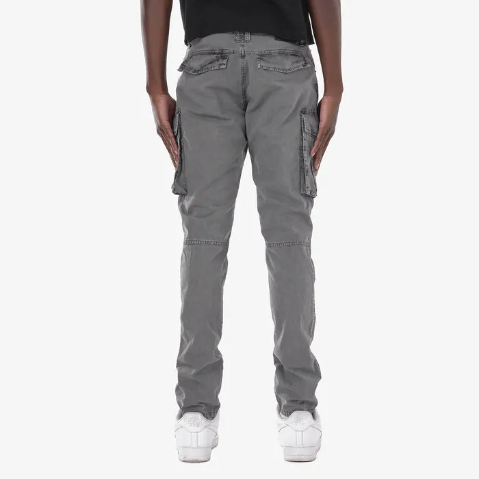 Copper Rivet- Pastel Color Crisp Twill Cargo Pants (Grey)