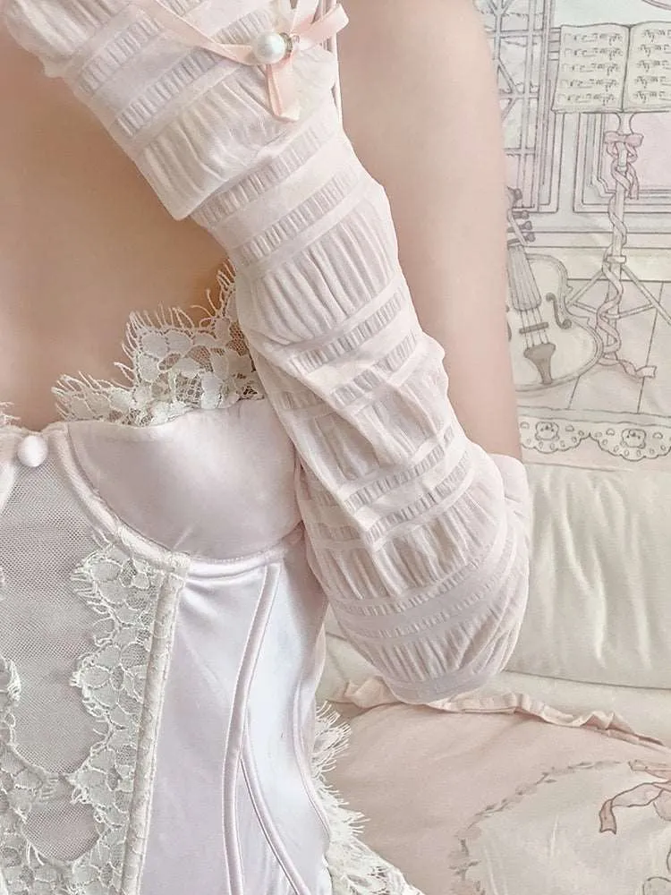 Coquette Balletcore Sun UV Protection Bow Arm Warmers