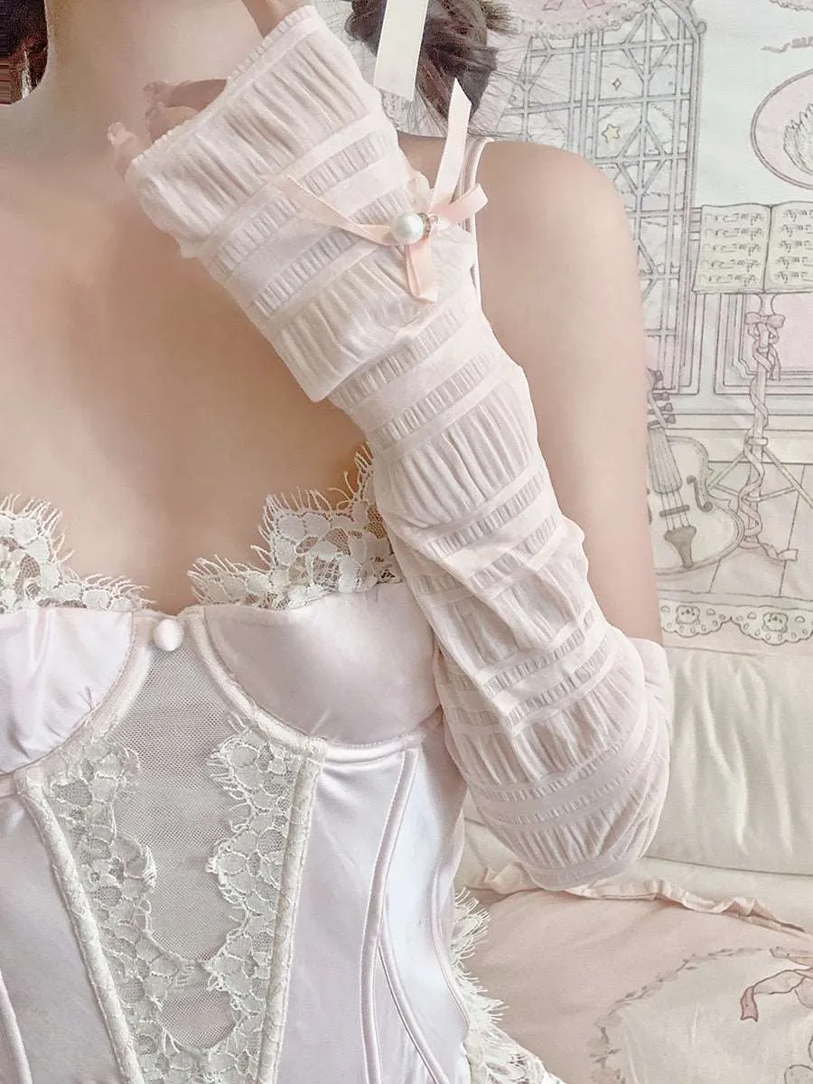 Coquette Balletcore Sun UV Protection Bow Arm Warmers