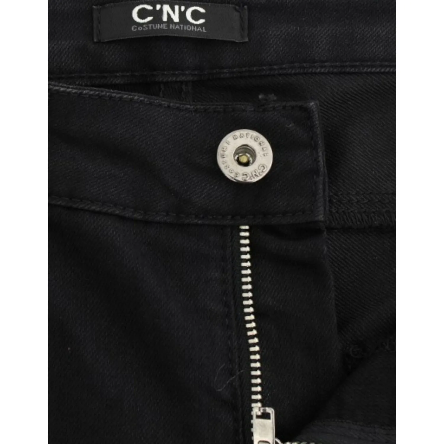 Costume National Elegant Black Straight Leg Jeans